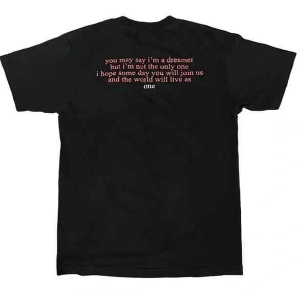 John Lennon NYC Black Graphic T-Shirt - Picture 2 of 3